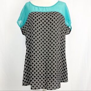 Maurices Women's Knit Tunic Top Teal Semi Sheer